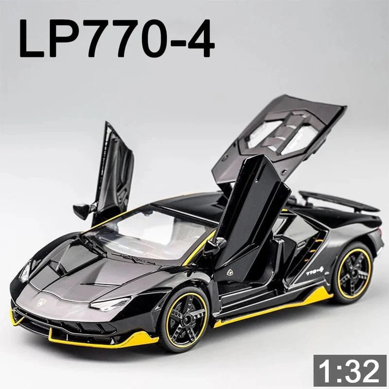 1/32 Autos Spielzeug Auto Maßstab Lambor LP770 Druckguss-Modellautos Legierung Autos Spielzeug Geschenk für Jungen Pull Back Licht Musik Kinderauto
