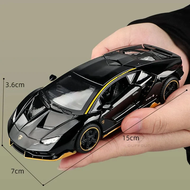 1/32 Autos Spielzeug Auto Maßstab Lambor LP770 Druckguss-Modellautos Legierung Autos Spielzeug Geschenk für Jungen Pull Back Licht Musik Kinderauto
