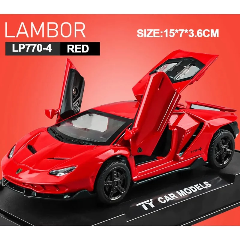 1/32 Autos Spielzeug Auto Maßstab Lambor LP770 Druckguss-Modellautos Legierung Autos Spielzeug Geschenk für Jungen Pull Back Licht Musik Kinderauto