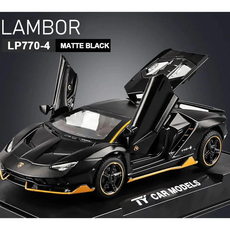 1/32 Autos Spielzeug Auto Maßstab Lambor LP770 Druckguss-Modellautos Legierung Autos Spielzeug Geschenk für Jungen Pull Back Licht Musik Kinderauto