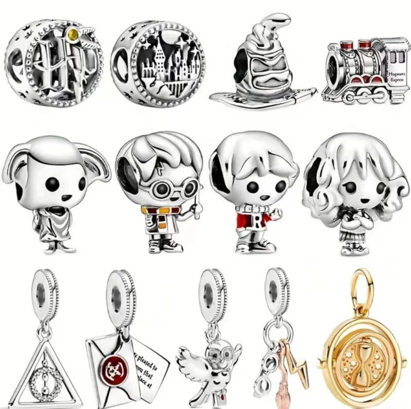 2024 heißer Verkauf 925 Silber vergoldet Magic Little Harry Charm Bead Anhänger geeignet für Pandora-Armband