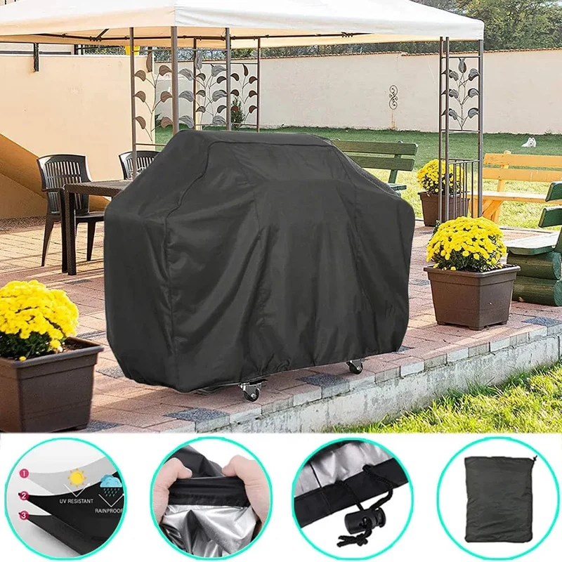 BBQ-Abdeckung für den Außenbereich, staubdicht, wasserdicht, Weber Heavy Duty Grillabdeckung, Regenschutz, Outdoor-Grillabdeckung, rund