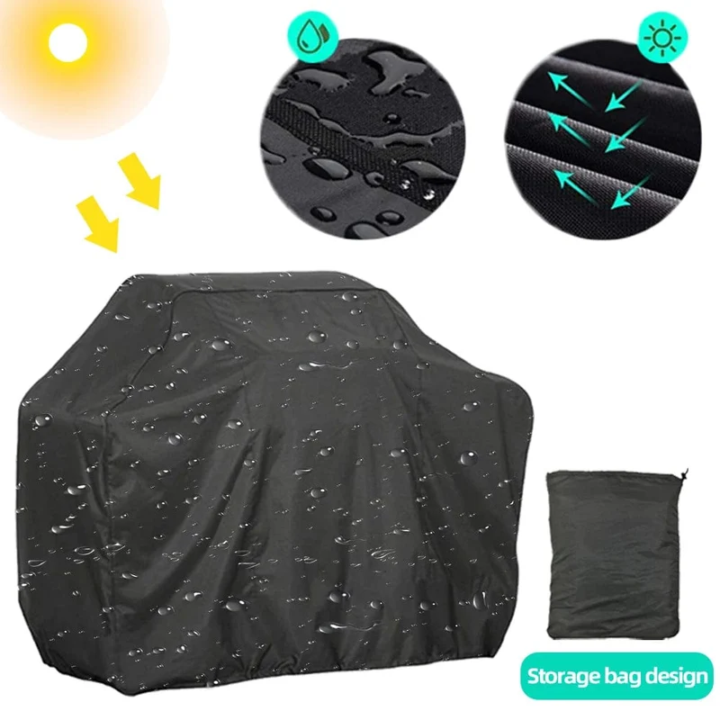BBQ-Abdeckung für den Außenbereich, staubdicht, wasserdicht, Weber Heavy Duty Grillabdeckung, Regenschutz, Outdoor-Grillabdeckung, rund