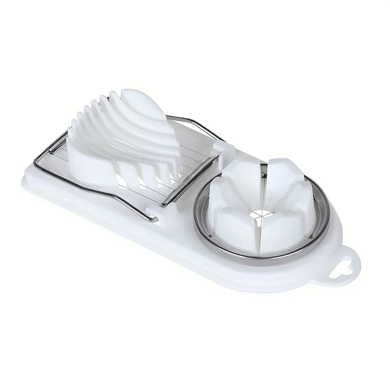 1 Stück, Eierschneider, 2-in-1-Eierschneider aus Edelstahl für hartgekochte Eier, Eierschneider, Hochleistungsschneider, Küchenhelfer, Küchenzubehör, Küchenzubehör, Haushaltsküchenartikel
