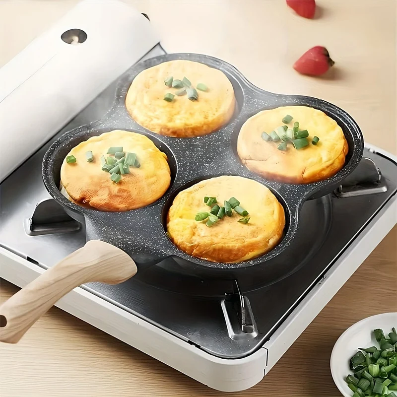 1 Stück 4-Tassen-Antihaft-Eierpfanne, Pfannkuchenpfanne Antihaft-Spiegeleipfanne, Pfannen zum Kochen, für Spiegeleier, Burger, Frühstückspfannkuchenherstellung