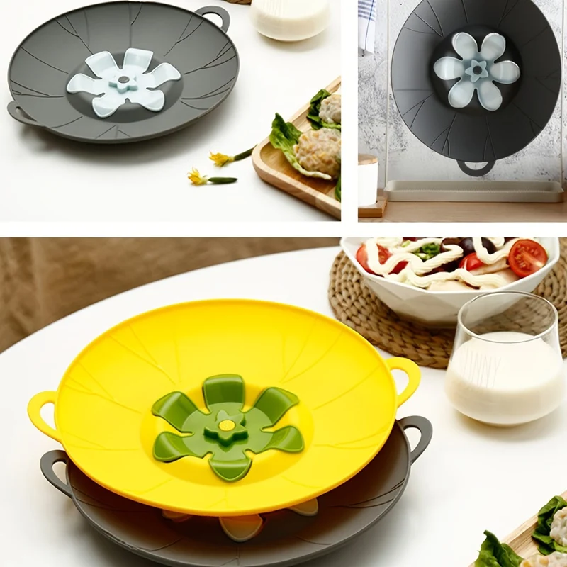 1 Stück Überlaufstopper-Deckelabdeckung, Überlaufstopper-Deckelabdeckung für Pfannen und Töpfe zum Kochen, Silikon-Topfdeckel, Anti-Auslauf-Deckel, Küchenartikel