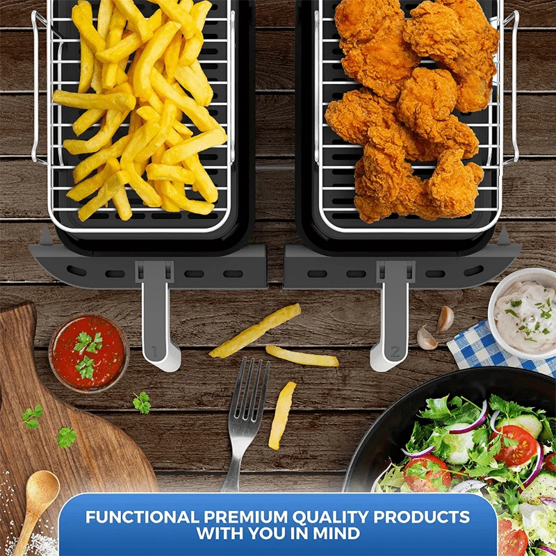 1 Stück/1 Set, Grillrost für Heißluftfritteusen, 20 cm x 13 cm, Backblech aus Edelstahl, Brat- und Grillrost, Zubehör für Heißluftfritteusen, Küchenwerkzeug