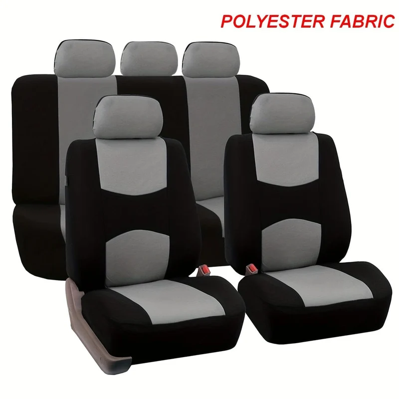 Werten Sie den Innenraum Ihres Autos mit einem universell passenden 5-Sitzer-Autositzbezug-Set aus Polyester auf