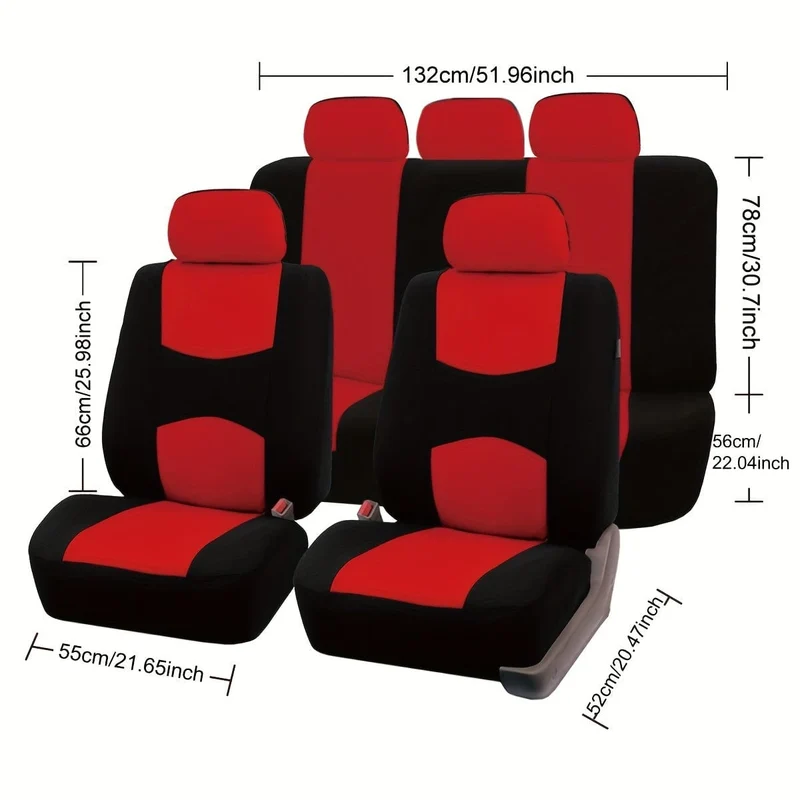 Werten Sie den Innenraum Ihres Autos mit einem universell passenden 5-Sitzer-Autositzbezug-Set aus Polyester auf