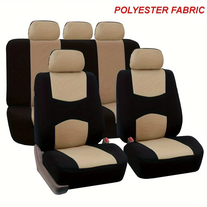 Werten Sie den Innenraum Ihres Autos mit einem universell passenden 5-Sitzer-Autositzbezug-Set aus Polyester auf