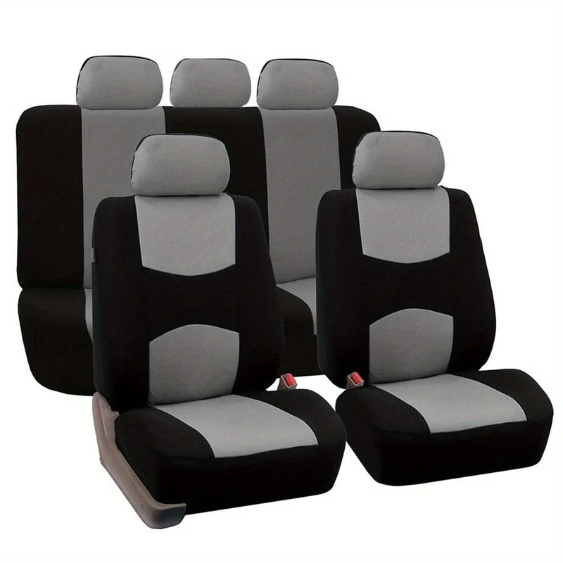 Werten Sie den Innenraum Ihres Autos mit einem universell passenden 5-Sitzer-Autositzbezug-Set aus Polyester auf