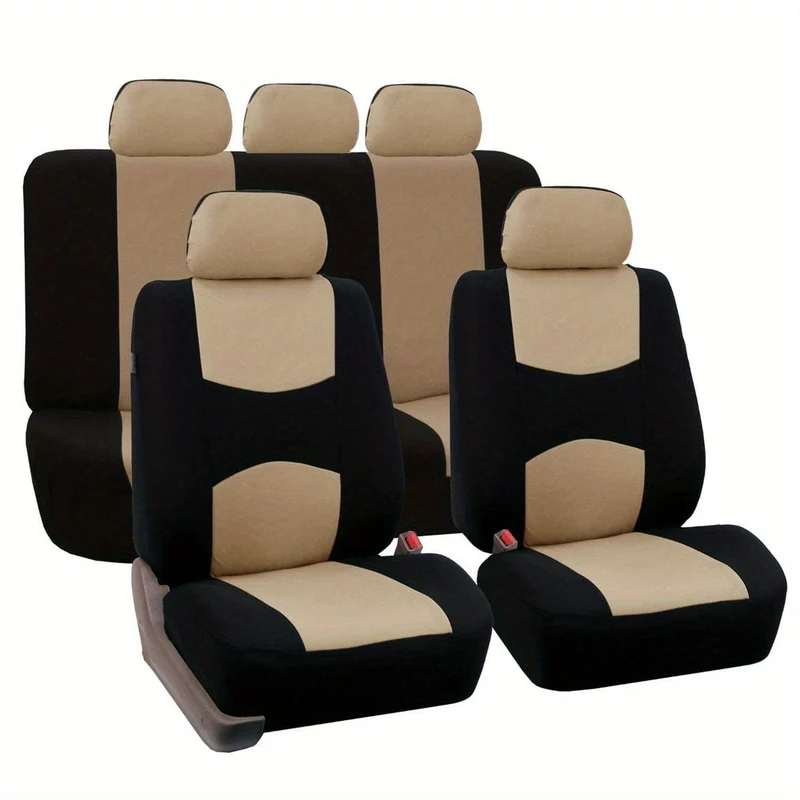Werten Sie den Innenraum Ihres Autos mit einem universell passenden 5-Sitzer-Autositzbezug-Set aus Polyester auf