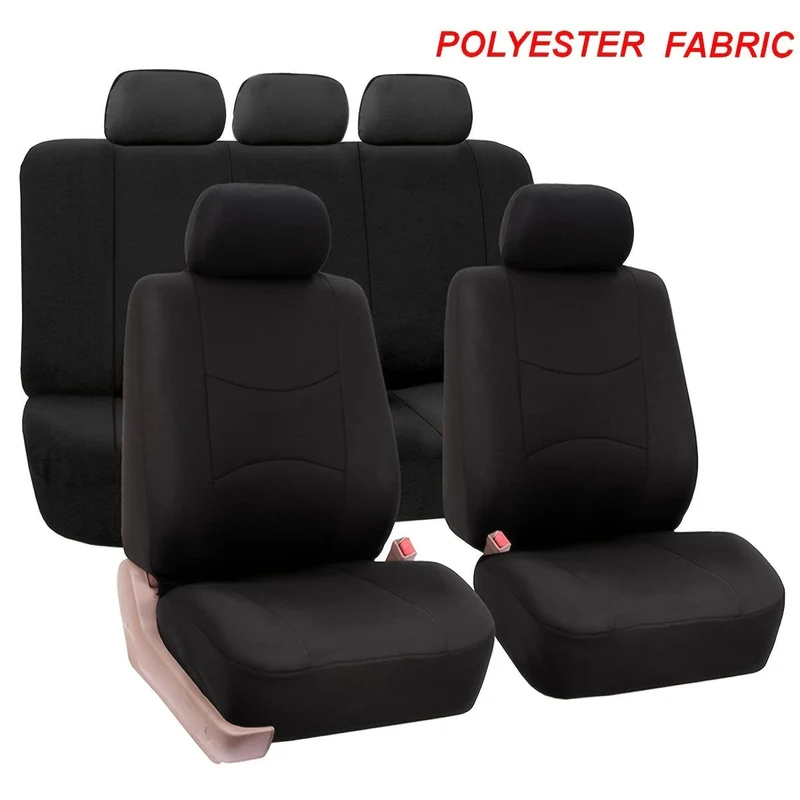 Werten Sie den Innenraum Ihres Autos mit einem universell passenden 5-Sitzer-Autositzbezug-Set aus Polyester auf