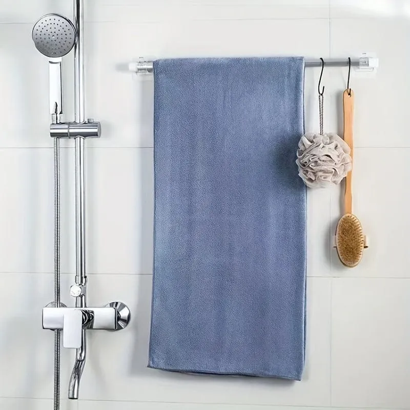 2 Stück Gardinenstangenhaken, Gardinenstangen-Clip-Fixierer, stanzfrei, aufklebbare Stangenhalterung, Clip, horizontale Stangentür, klebriger Haken, Kunststoffstangenhalter