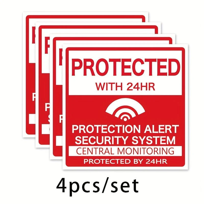 4 teile/satz Home Security Alarm Fenster Aufkleber Für Fenster & Türen Warnung Fenster Aufkleber Für Wohnzimmer Büro Wohnkultur