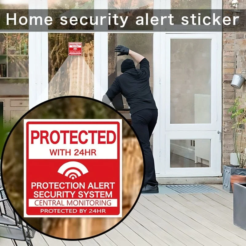 4 teile/satz Home Security Alarm Fenster Aufkleber Für Fenster & Türen Warnung Fenster Aufkleber Für Wohnzimmer Büro Wohnkultur