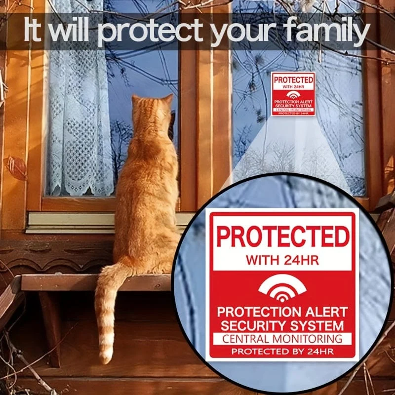 4 teile/satz Home Security Alarm Fenster Aufkleber Für Fenster & Türen Warnung Fenster Aufkleber Für Wohnzimmer Büro Wohnkultur