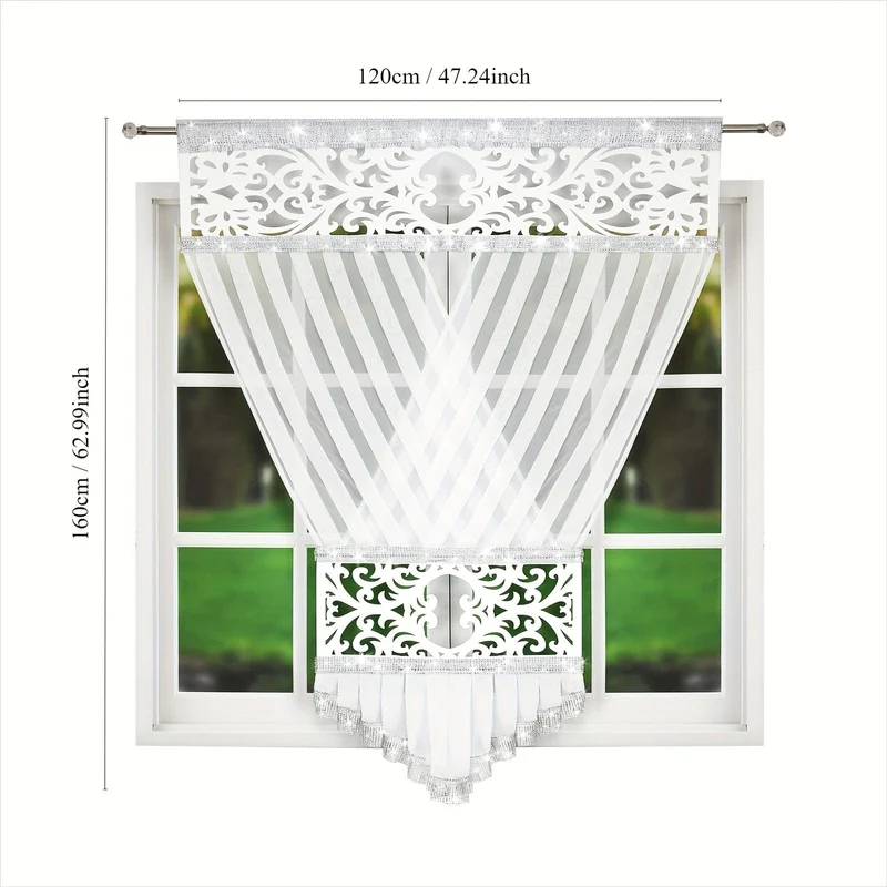 1 Stück Boho Design Vorhang, dekorative Vorhangplatte, Stangentaschenvorhang, für Wohnzimmer Schlafzimmer Wohndekoration