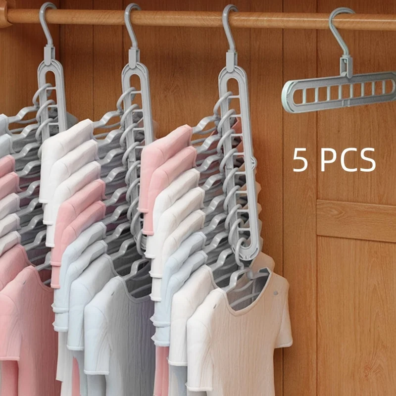 3 Stück hängende 9-Loch-Kleiderbügel, faltbarer, robuster Wäscheständer, platzsparender Haushalts-Organizer für Schlafzimmer, Schrank, Kleiderschrank, Zuhause, Wohnheim