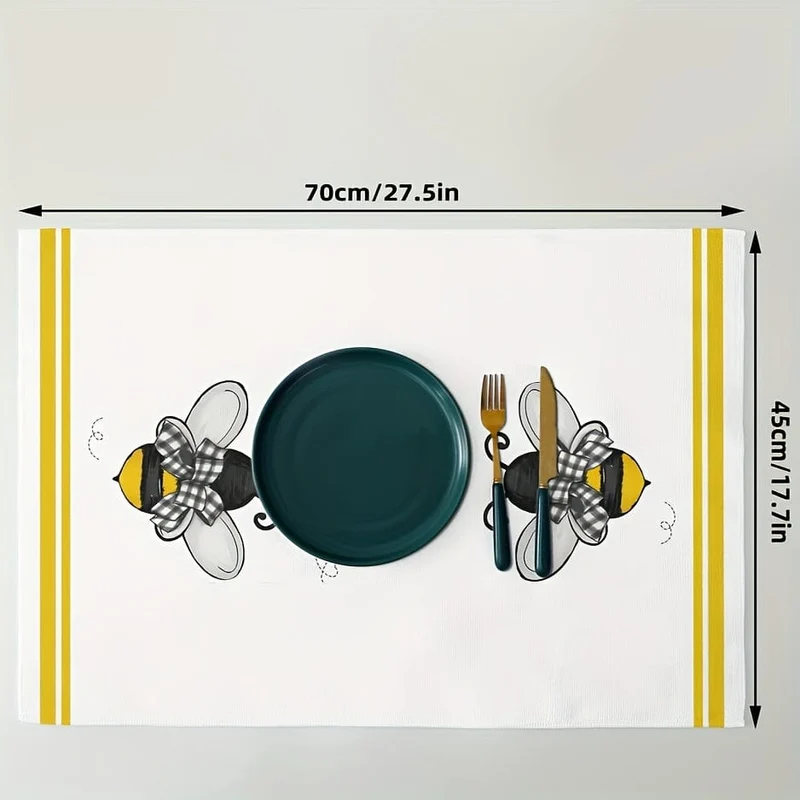 2 Stück, Handtücher, Küchengeschirrtücher mit niedlichem Bienenmuster, Cartoon-Stil, gelbes Wischhandtuch, Küchendekorationshandtuch, Geschenk für Nachbarn, Reinigungsmittel