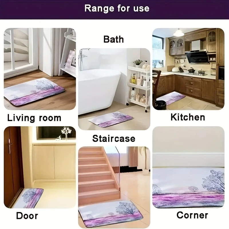 1 rechteckiger Küchenteppich – rutschfeste, wasserdichte und schmutzabweisende Küchenbodenmatte – maschinenwaschbare Teppiche, perfekt für Wohnzimmer, Waschküche und Badezimmer – verschönert die Raumdekoration und schützt Bodenmatten