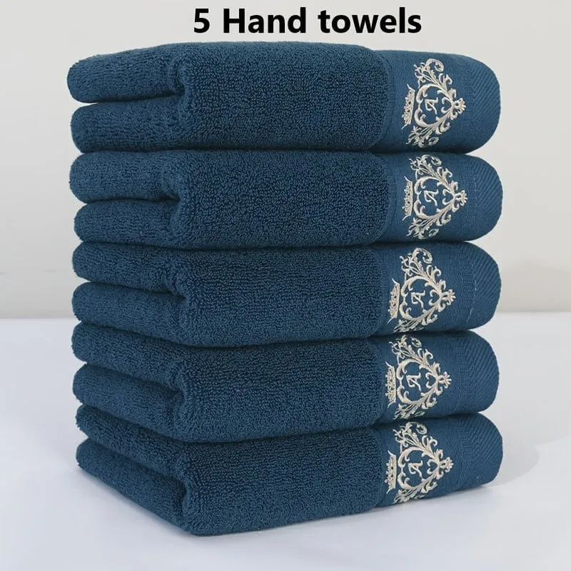 5 Stück 100 % Baumwolle, verdicktes Gesichtshandtuch, hochwertiges Handtuch mit Monogramm-Stickerei, perfekt für Männer und Frauen, Badezimmerzubehör, Heimbedarf