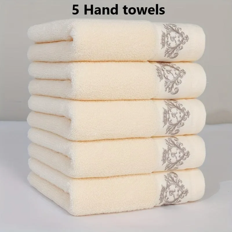 5 Stück 100 % Baumwolle, verdicktes Gesichtshandtuch, hochwertiges Handtuch mit Monogramm-Stickerei, perfekt für Männer und Frauen, Badezimmerzubehör, Heimbedarf