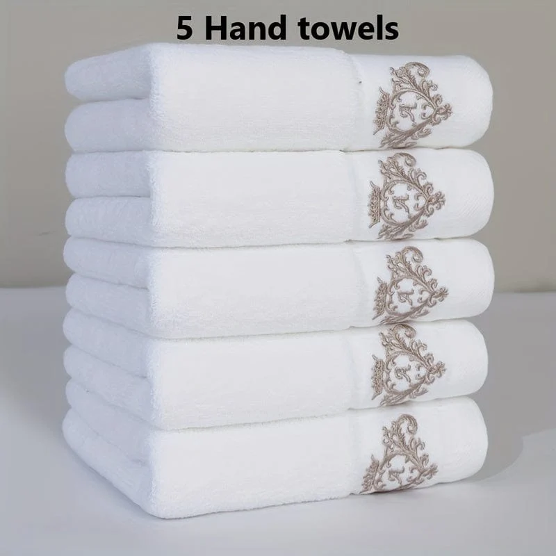 5 Stück 100 % Baumwolle, verdicktes Gesichtshandtuch, hochwertiges Handtuch mit Monogramm-Stickerei, perfekt für Männer und Frauen, Badezimmerzubehör, Heimbedarf