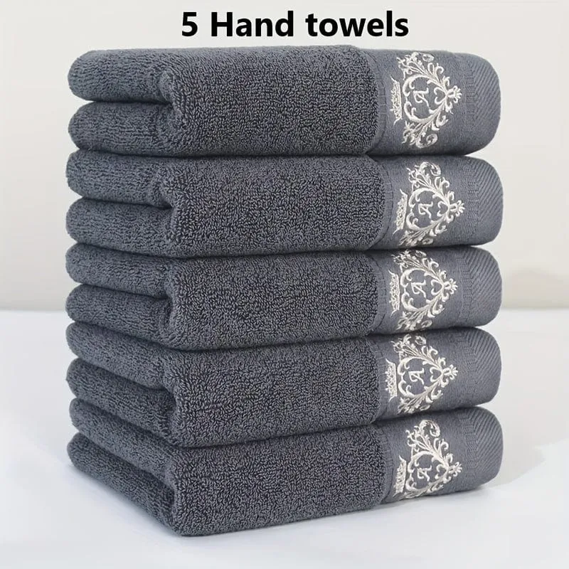 5 Stück 100 % Baumwolle, verdicktes Gesichtshandtuch, hochwertiges Handtuch mit Monogramm-Stickerei, perfekt für Männer und Frauen, Badezimmerzubehör, Heimbedarf