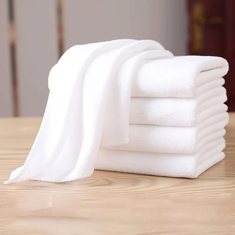 5-teiliges Baumwollhandtuch, superweiches und saugfähiges Gesichtshandtuch, schnell trocknendes weißes Badetuch, für die Badezimmerküche, ideale Badezimmerutensilien