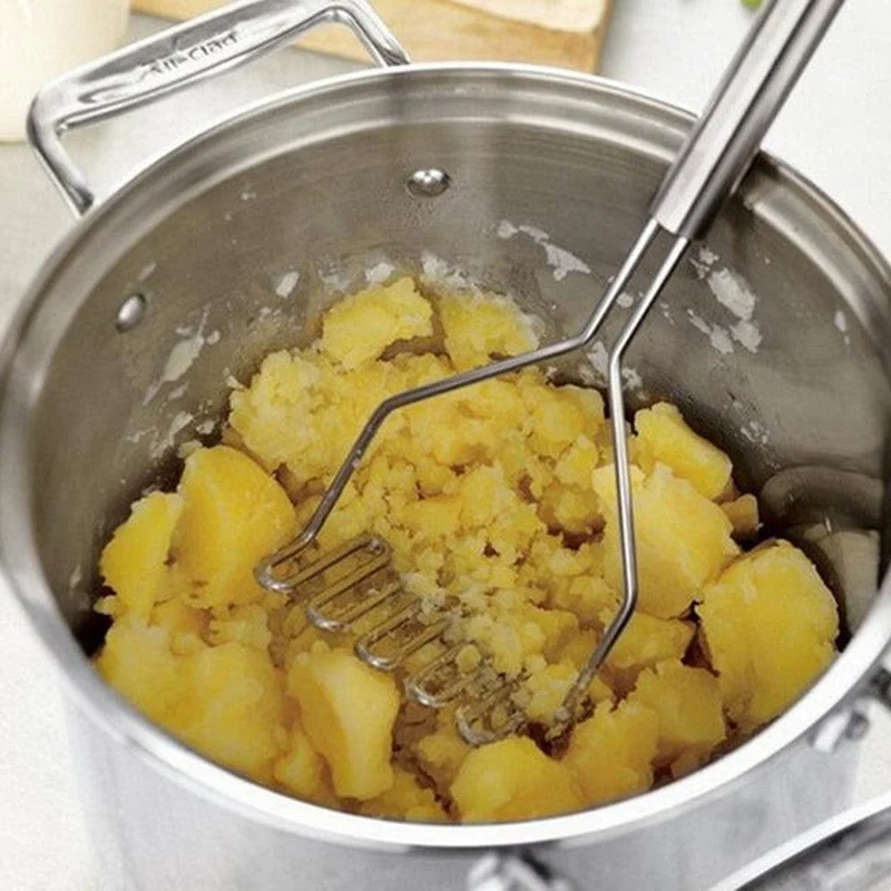 Kartoffelstampfer aus Edelstahl, Wellenkartoffelstampfer, Küchenhelfer
