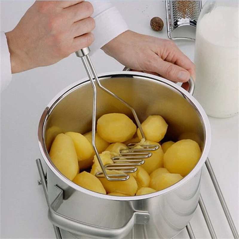 Kartoffelstampfer aus Edelstahl, Wellenkartoffelstampfer, Küchenhelfer