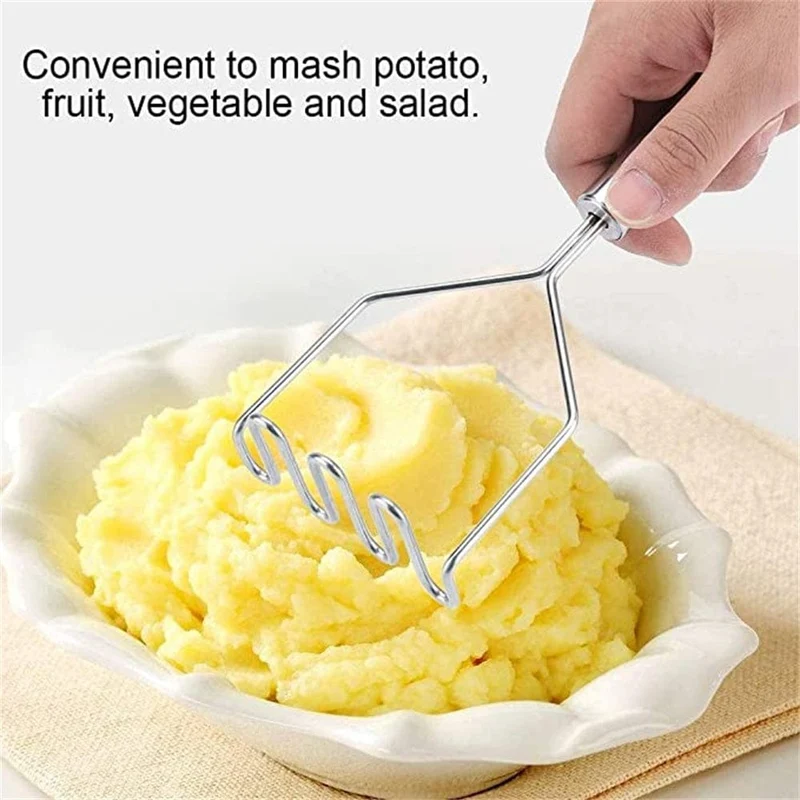 Kartoffelstampfer aus Edelstahl, Wellenkartoffelstampfer, Küchenhelfer