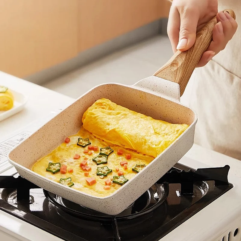 1 Stück, japanische Omelettpfanne (14.99 cm x 17.98 cm), Tamagoyaki-Eierpfanne aus Gusseisen, rechteckige Tamago-Pfanne, kleine Bratpfanne, Küchenutensilien, Küchenhelfer, Küchenzubehör, Küchenartikel für zu Hause