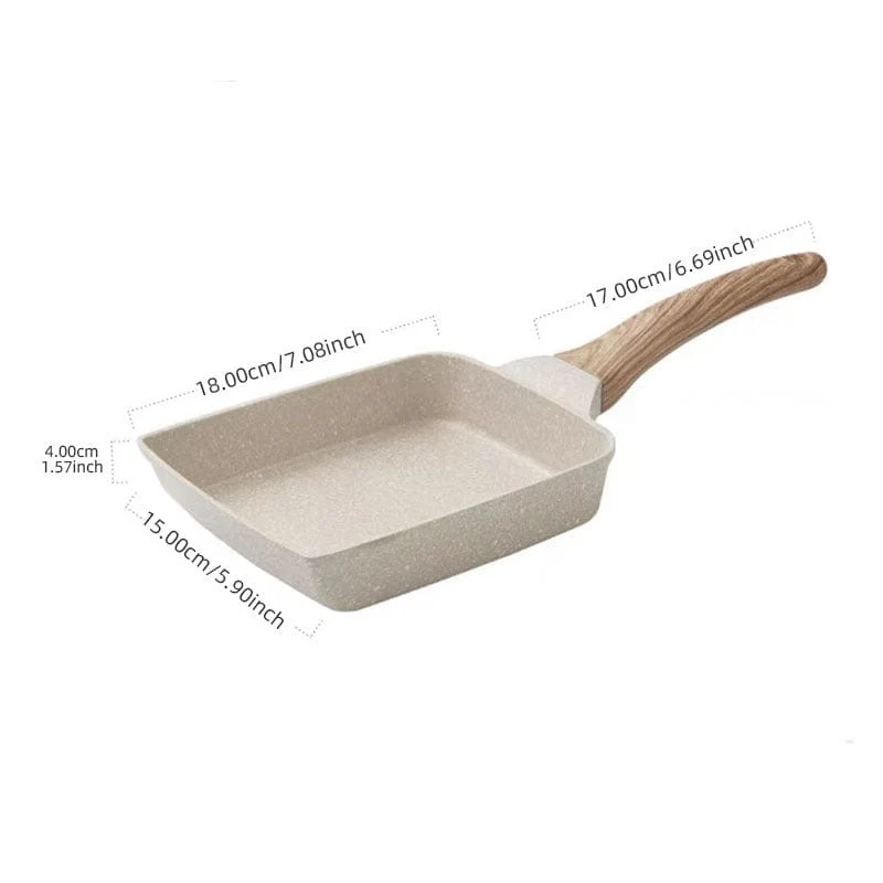 1 Stück, japanische Omelettpfanne (14.99 cm x 17.98 cm), Tamagoyaki-Eierpfanne aus Gusseisen, rechteckige Tamago-Pfanne, kleine Bratpfanne, Küchenutensilien, Küchenhelfer, Küchenzubehör, Küchenartikel für zu Hause