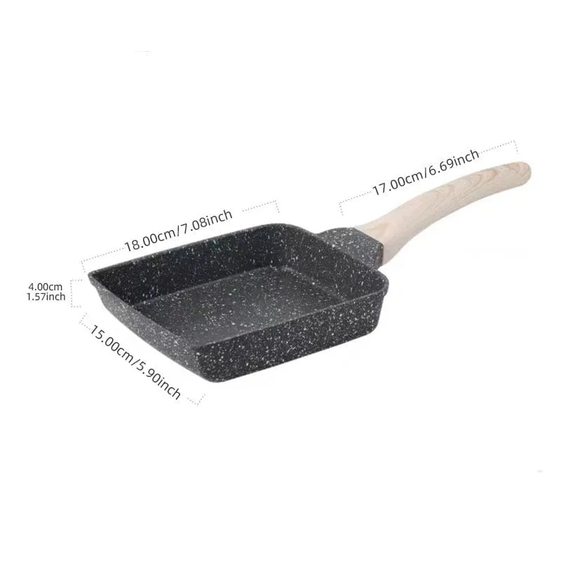 1 Stück, japanische Omelettpfanne (14.99 cm x 17.98 cm), Tamagoyaki-Eierpfanne aus Gusseisen, rechteckige Tamago-Pfanne, kleine Bratpfanne, Küchenutensilien, Küchenhelfer, Küchenzubehör, Küchenartikel für zu Hause