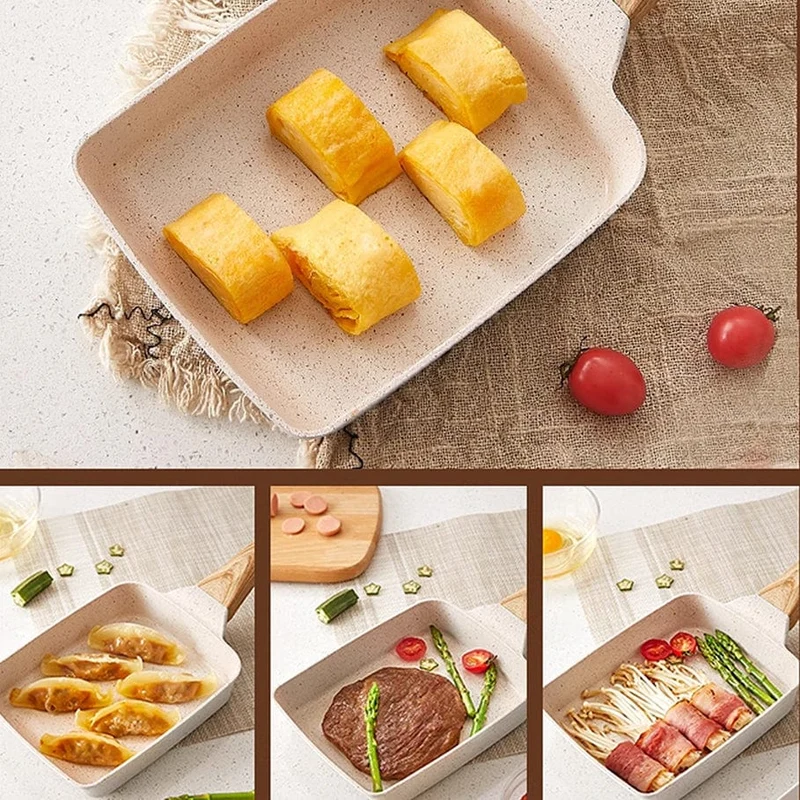 1 Stück, japanische Omelettpfanne (14.99 cm x 17.98 cm), Tamagoyaki-Eierpfanne aus Gusseisen, rechteckige Tamago-Pfanne, kleine Bratpfanne, Küchenutensilien, Küchenhelfer, Küchenzubehör, Küchenartikel für zu Hause