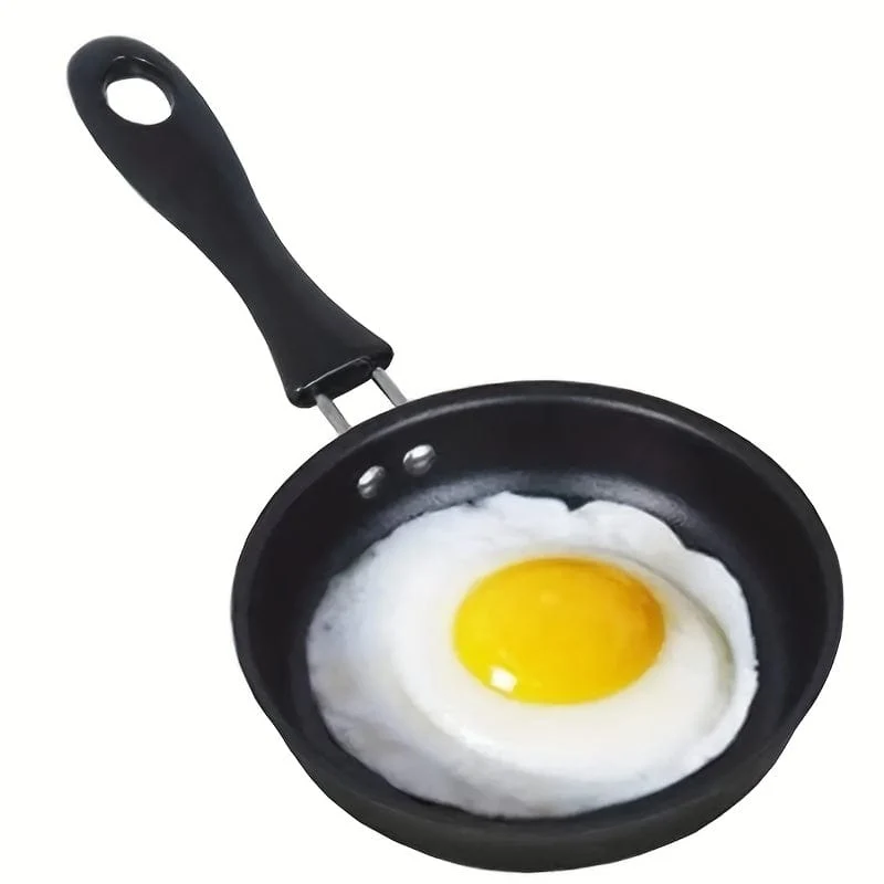 1 Stück Mini-Antihaft-Eierpfanne, geeignet für Frühstück, Mittagessen, Abendessen, im Freien, geeignet für Induktionsherde und Gasherde, Mini-Eierpfanne, tragbare Pfanne mit flachem Boden, Kochgeschirr, Küchenutensilien