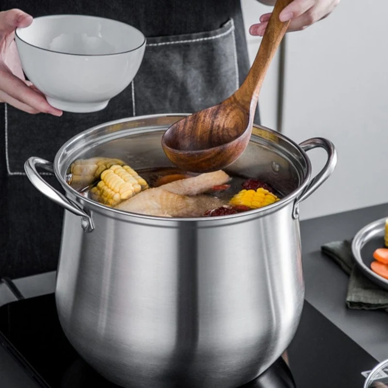 1 großer Suppentopf aus Edelstahl – ideal für Suppen, Eintöpfe und mehr – langlebig, leicht zu reinigen – unverzichtbares Küchengerät