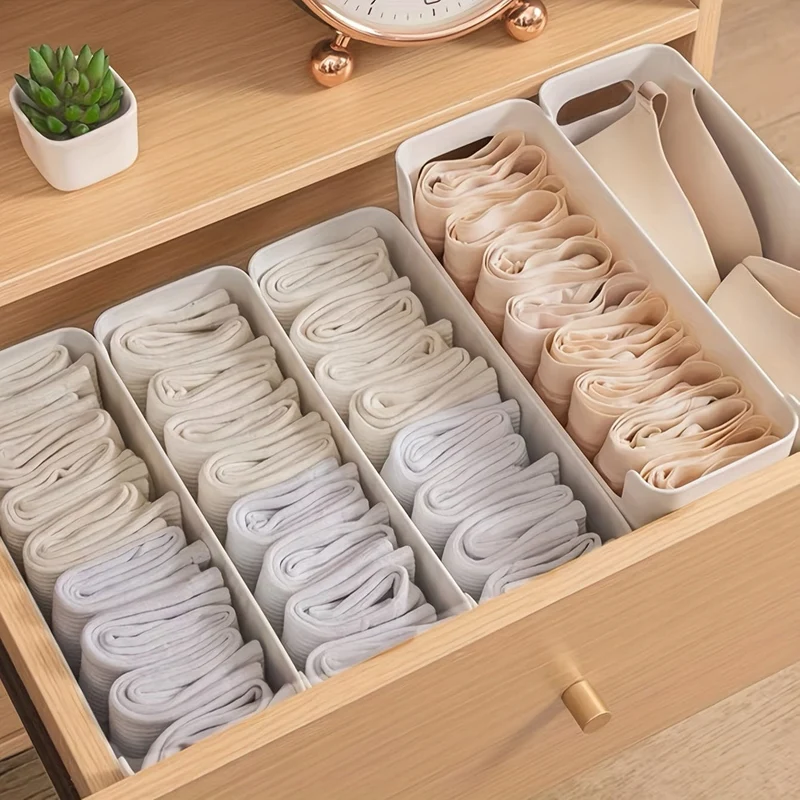 1 x Aufbewahrungsbox für Unterwäsche, Schubladenkorb aus Kunststoff für Krawatten, BHs, Socken, platzsparender Organizer für Kleiderschrank, Schrank, Schlafzimmer, Zuhause, Wohnheim