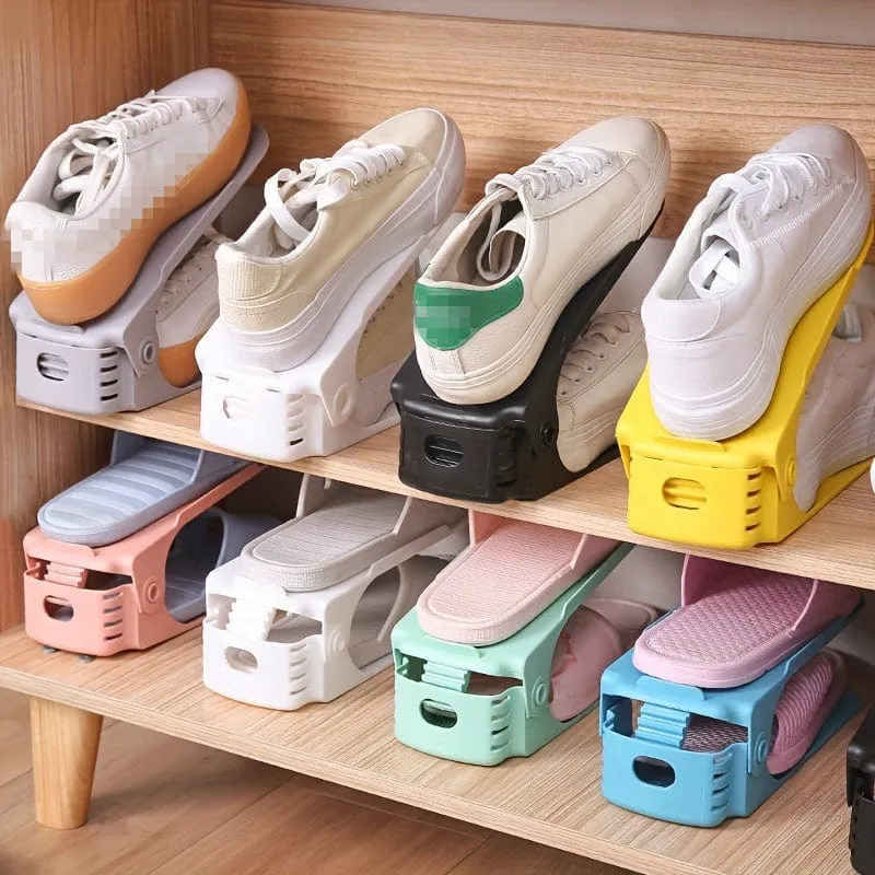 10-teiliges verstellbares Schuhregal aus Kunststoff – organisieren Sie Ihre Schuhe mit Leichtigkeit