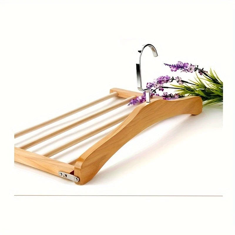 1-teiliger mehrstöckiger Hosenständer aus Holz, Haushalts-Holzgarderobe für Handtücher, Schals, Krawatten-Aufbewahrungsständer, nicht abfärbende hängende Hosenständer, Platzsparer im Haushalt für die Kleidungsorganisation von Schrank, Kleiderschrank, Zuhause, Wohnheim