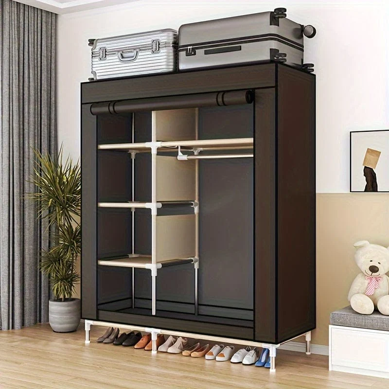 1 Stück einfacher Kleiderschrank, großer Kleiderschrank, langlebiger Kleiderständer für Hemden, Kleider, Steppdecken, Haushalts-Aufbewahrungsorganisator für Schrank, Miethaus, Schlafzimmer, Zuhause, Wohnheim, Eingangsbereich, Heimdekoration