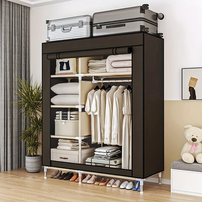 1 Stück einfacher Kleiderschrank, großer Kleiderschrank, langlebiger Kleiderständer für Hemden, Kleider, Steppdecken, Haushalts-Aufbewahrungsorganisator für Schrank, Miethaus, Schlafzimmer, Zuhause, Wohnheim, Eingangsbereich, Heimdekoration