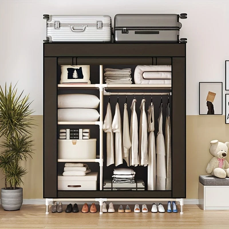 1 Stück einfacher Kleiderschrank, großer Kleiderschrank, langlebiger Kleiderständer für Hemden, Kleider, Steppdecken, Haushalts-Aufbewahrungsorganisator für Schrank, Miethaus, Schlafzimmer, Zuhause, Wohnheim, Eingangsbereich, Heimdekoration