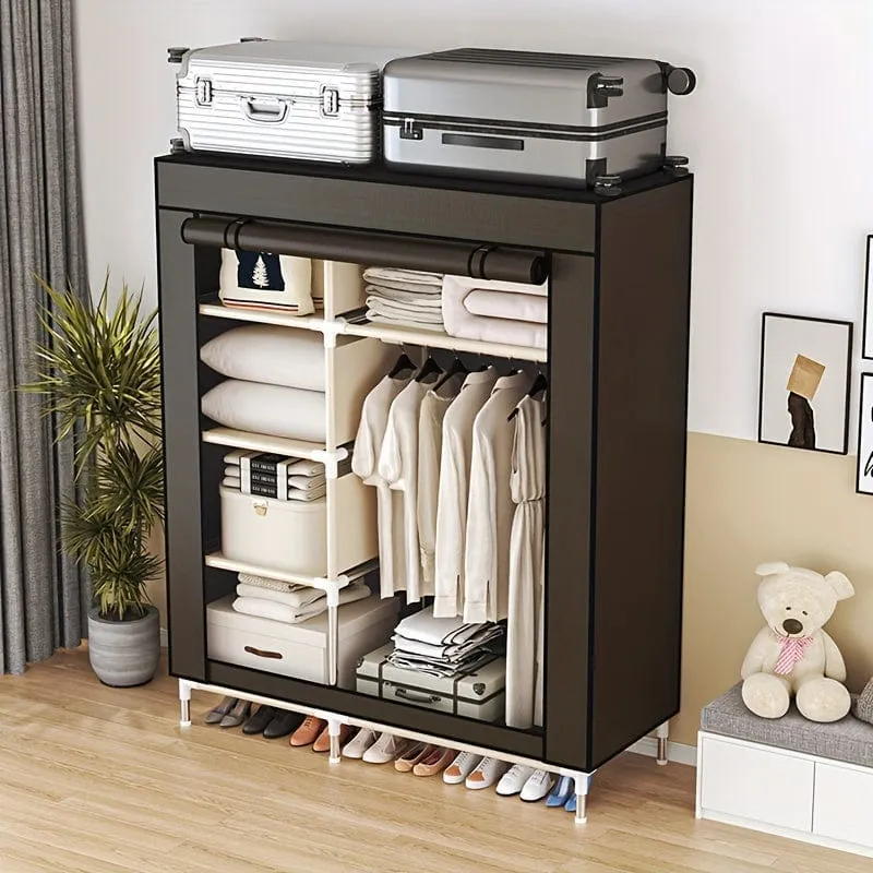 1 Stück einfacher Kleiderschrank, großer Kleiderschrank, langlebiger Kleiderständer für Hemden, Kleider, Steppdecken, Haushalts-Aufbewahrungsorganisator für Schrank, Miethaus, Schlafzimmer, Zuhause, Wohnheim, Eingangsbereich, Heimdekoration