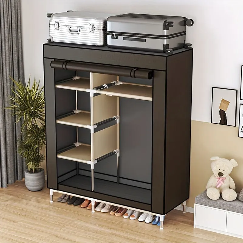 1 Stück einfacher Kleiderschrank, großer Kleiderschrank, langlebiger Kleiderständer für Hemden, Kleider, Steppdecken, Haushalts-Aufbewahrungsorganisator für Schrank, Miethaus, Schlafzimmer, Zuhause, Wohnheim, Eingangsbereich, Heimdekoration