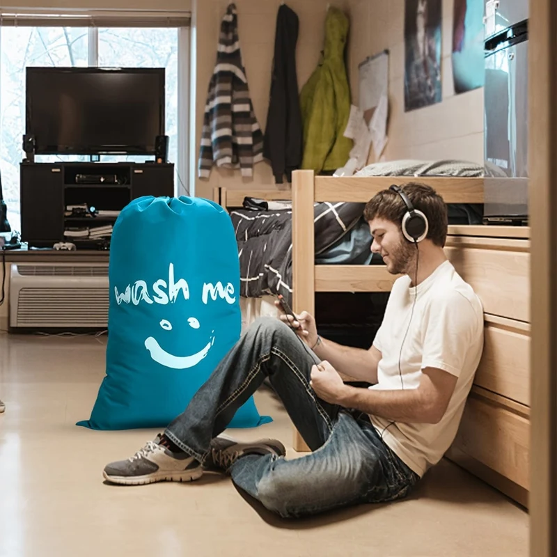 1 Stück maschinenwaschbarer Reise-Wäschesack – Schmutzwäsche-Organizer aus Nylongewebe mit zylindrischem Design und Kordelzugverschluss – einfache Passform für Wäschekorb oder Korb – perfekt für den Wäschebedarf unterwegs