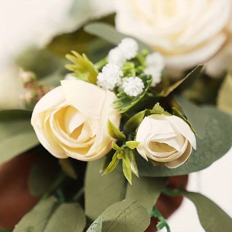 Set, künstliche Blumen, Hochzeits-Willkommenskarten-Dekorationsset, rote und weiße Rose, Vorschlag, Verlobungsfeier, Zeremonie, Blumen, Hochzeit im Freien, Bogen, Blumendekoration, Empfang, Hintergrund der Blumendekoration