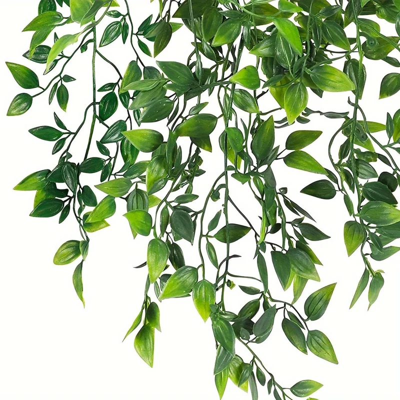 1 Stück künstliche Hängepflanzen, künstliche Hängepflanzen, künstliche Topfgrünpflanzen, künstliche Eukalyptusrebe, Pothos-Efeu-Erbsenschoten für Zuhause, Wandregal, Terrasse, Garten, Innen- und Außendekoration, Frühlings- und Sommerdekoration